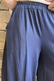 Jo Jo Quirky Hopsack Crop Pant Navy 